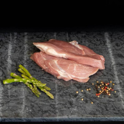 Varkenslappen van marktslager van Bussel