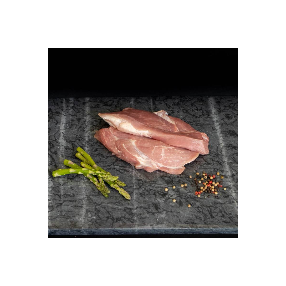 Varkenslappen van marktslager van Bussel