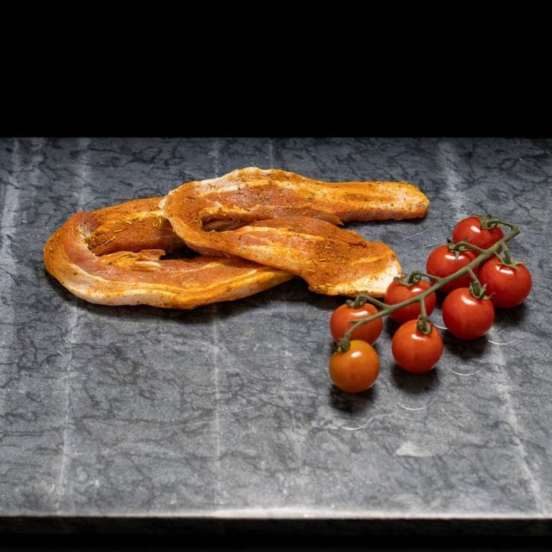 Speklapjes gekruid van marktslager van Bussel