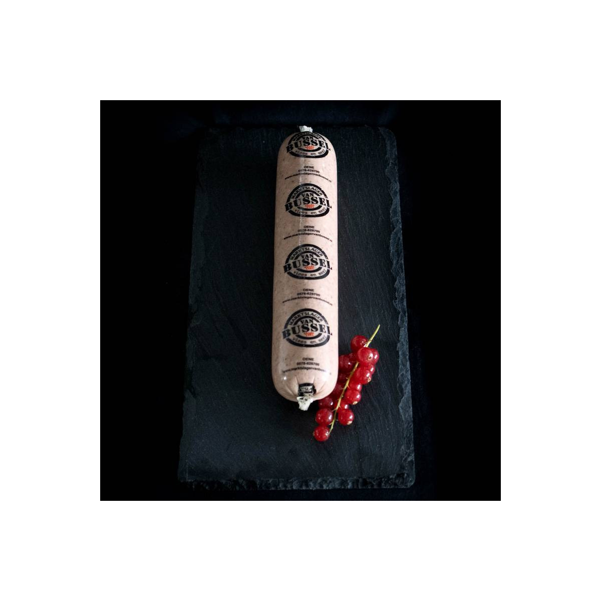 Boerenleverworst groot van marktslager van Bussel