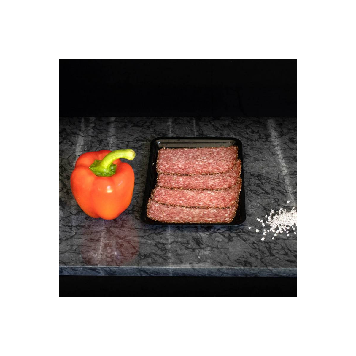 Peper salami van marktslager van Bussel